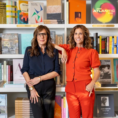 Victoria Jackson, left, and Jennifer Rudolph Walsh, right, cofounded Godmothers bookstore in Summerland, Calif.