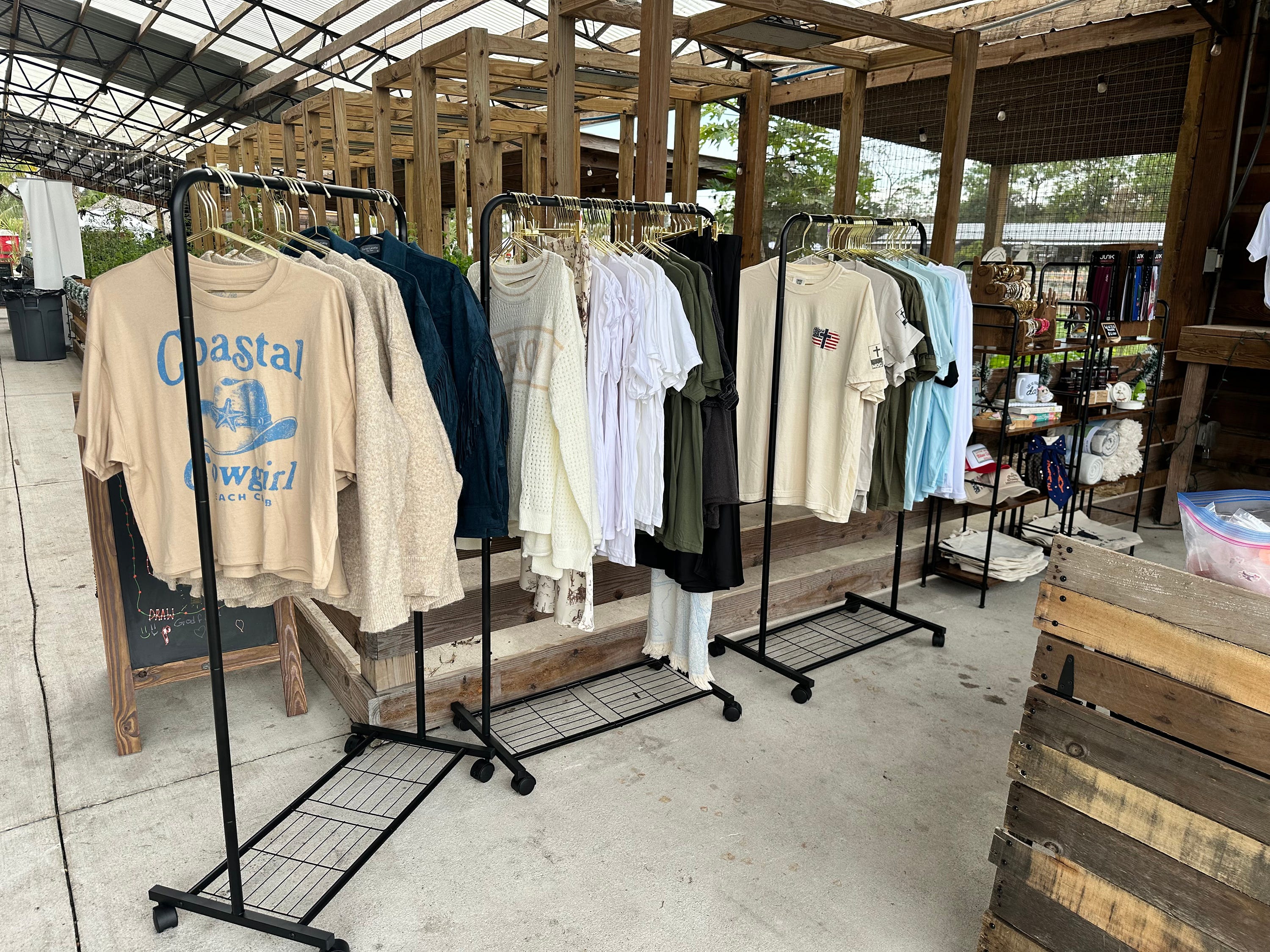 A selection of men's and women's items Emma and Zoey Andres offer at the Hobe Sound Farmers Market.