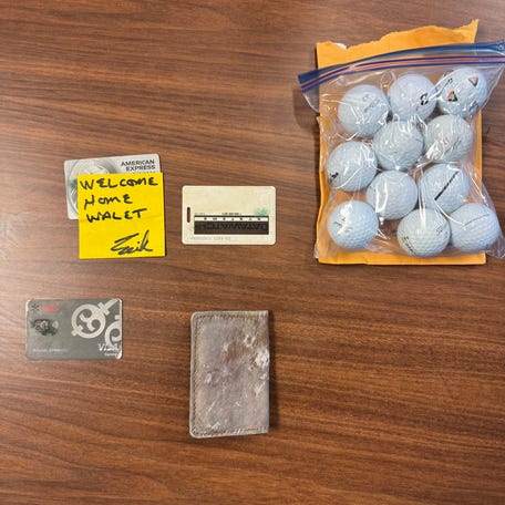 Real estate developer and avid golfer Michael Barnouin took a picture of his items he received in the mail from Erik Bueno in October.