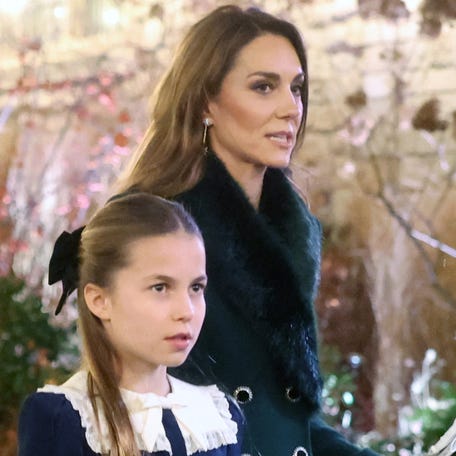 Princess Charlotte and Princess Kate are pictured at Westminster Abbey in London on Dec. 5, 2025.