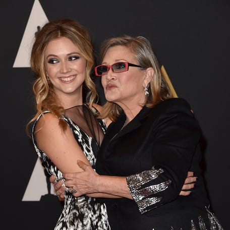 Carrie Fisher and Billie Lourd attend the Academy of Motion Picture Arts and Sciences' Governors Awards on Nov. 14, 2015 in Hollywood, California.