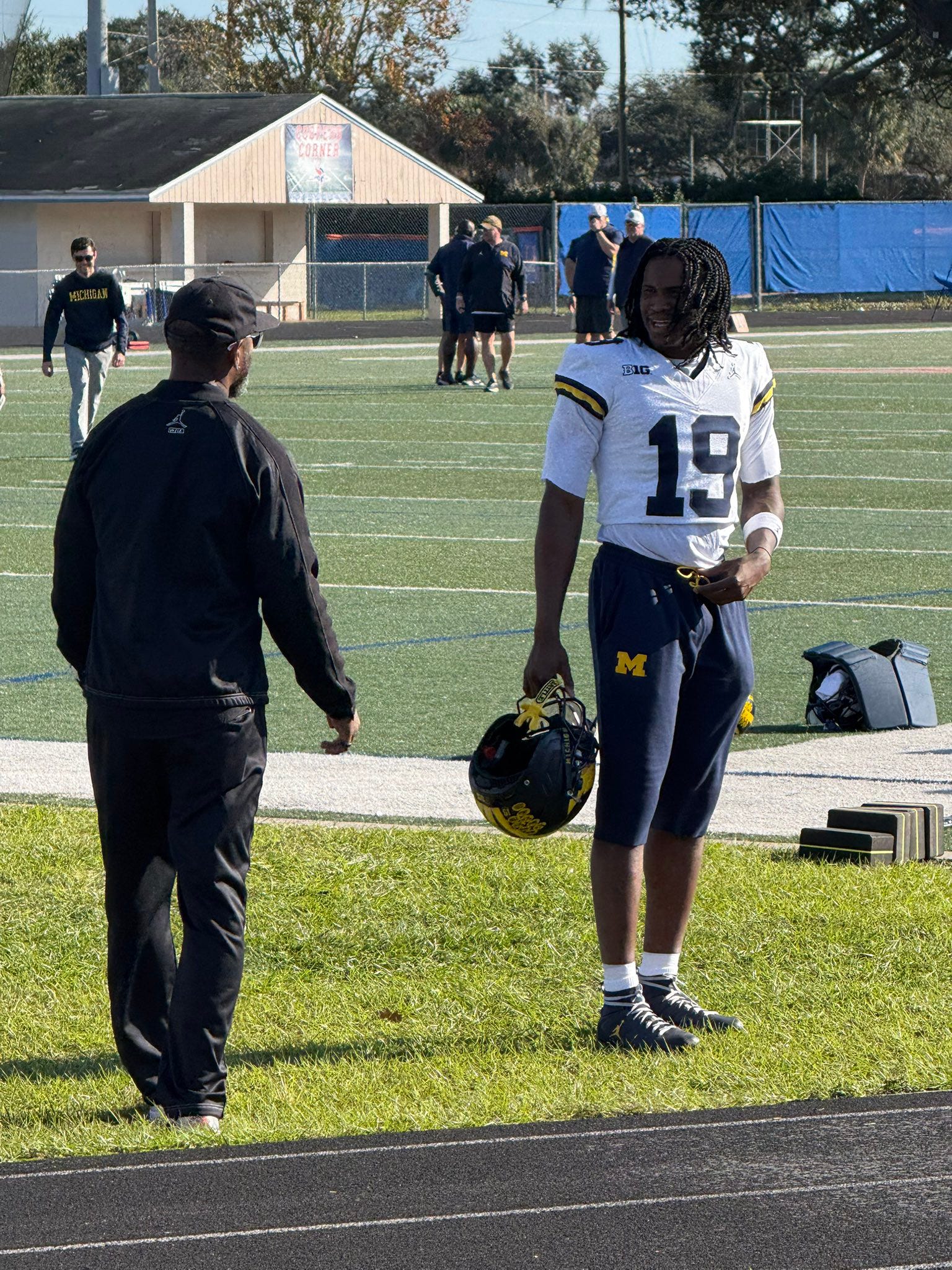 1997 Heisman Trophy winner Charles Woodson was at Michigan football practice on Monday and spoke about the Wolverines moving into a new era.