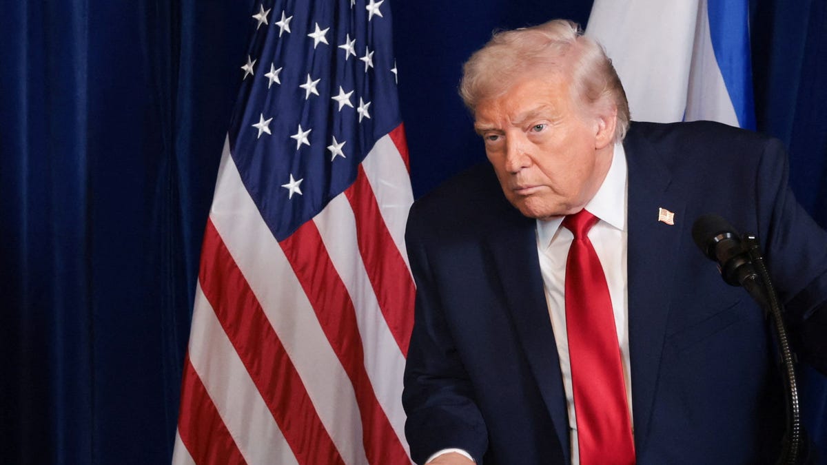 President Donald Trump attends a press conference with Israeli Prime Minister Benjamin Netanyahu (not pictured) after meeting at Trump's Mar-a-Lago club in Palm Beach, Florida, U.S., December 29, 2025.