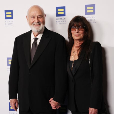 Rob Reiner and his wife Michele Singer Reiner attend the Human Rights Campaign's 2025 LA dinner at the Fairmont Century Plaza in Los Angeles, March 22, 2025.