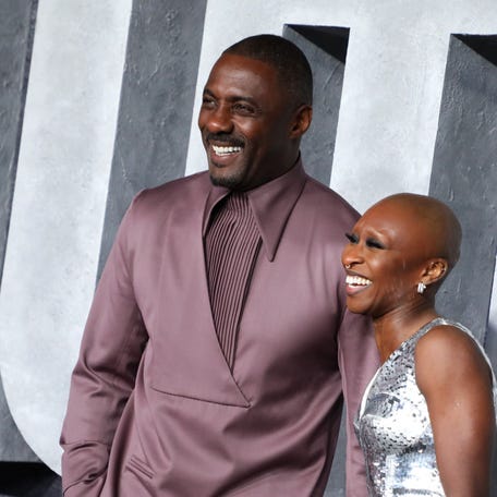 Idris Elba and Cynthia Erivo attend the global premiere of "Luther: The Fallen Sun" at BFI IMAX Waterloo on March 1, 2023, in London.