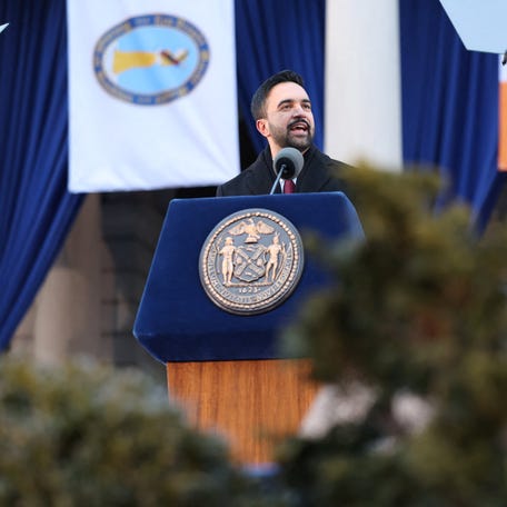 New York City Mayor Zohran Mamdani delivers a speech during his inauguration ceremony in New York City on Jan. 1, 2026.