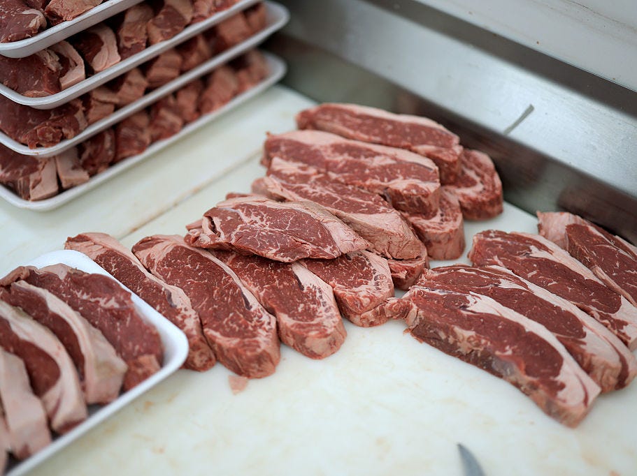Beef in grocery store