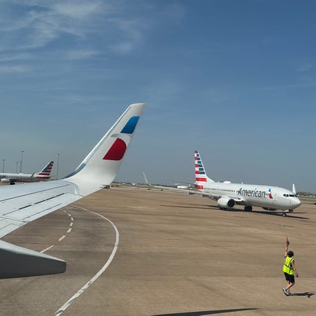 American Airlines planes at Dallas Fort Worth International Airport.