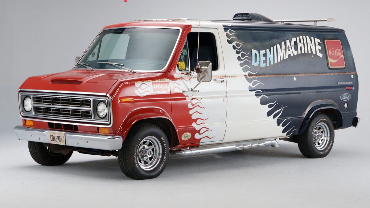 A rare, customized Ford Denimachine, a 1976 marketing project between Coca-Cola, Levi's, Ford and Hot Rod magazine based on the Econoline 150, is seen Thursday, Dec. 11, 2025, in Dearborn.