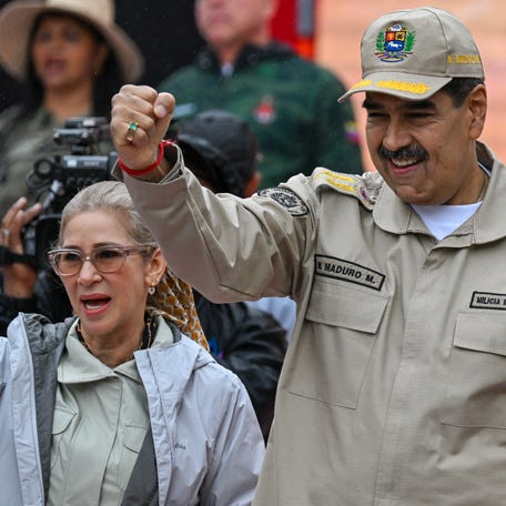 Venezuelan President Nicolás Maduro and first lady Cilia Flores in Caracas on Dec. 10, 2024.