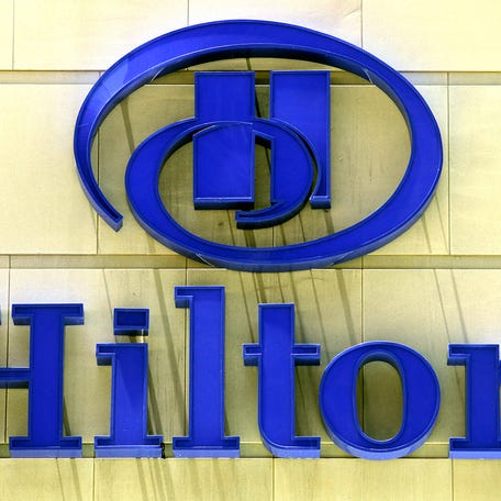 A Hilton Hotels sign is displayed above its Sydney building December 30, 2005.
