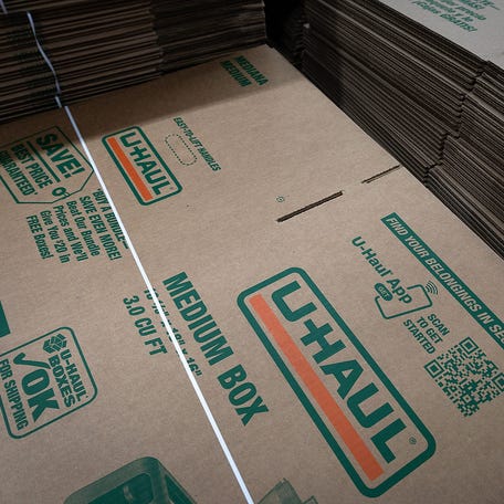 U-Haul moving boxes suggest someone is relocating.