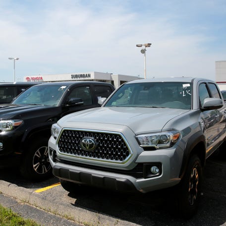 A 2018 Toyota Tacoma TRD 4x4 pick-up truck is seen for sale at the Toyota Suburban auto dealership in Farmington Hills, Michigan, U.S. May 24, 2018. REUTERS/Rebecca Cook