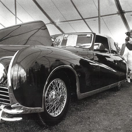 A 1947 Delehaye Coupe De Valle Type 175 at the Barrett-Jackson auction in Scottsdale in 1989.