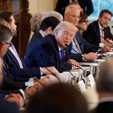 President Donald Trump meets with oil and gas executives at the White House on Jan. 9, 2026, in Washington, DC.