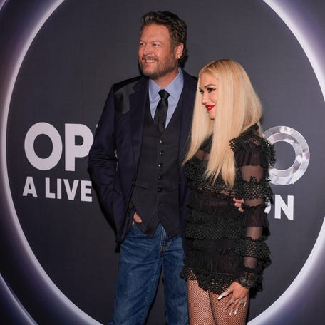 Blake Shelton and Gwen Stefani attend NBC's Opry 100: A Live Celebration in March 2025.