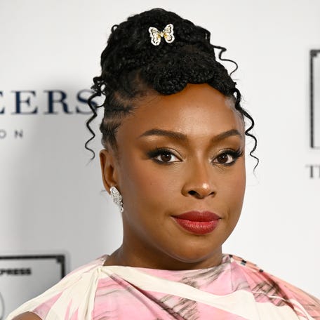 Chimamanda Ngozi Adichie attends Harper's Bazaar Women of the Year at Claridges Hotel on Nov. 6, 2025, in London.