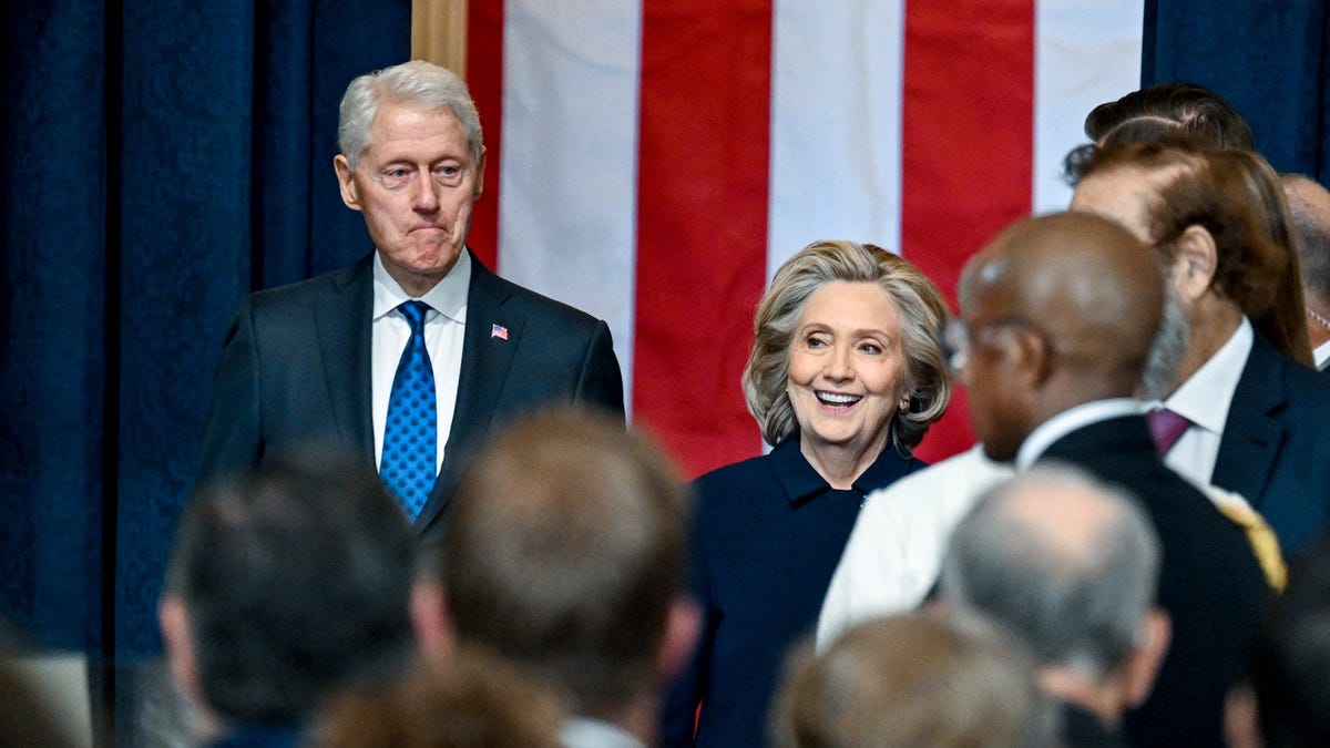Former U.S. President Bill Clinton and Former First Lady Hillary Clinton arrive before the inauguration of Donald Trump as the 47th president of the United States.