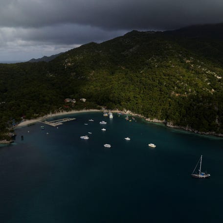 A drone view shows an empty Labadee touristic area of Cap-Haitien, Haiti April 25, 2024.
