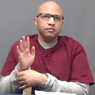 Oklahoma death row inmate Kendrick A. Simpson is sworn in before speaking to the Oklahoma Pardon and Parole Board on Wednesday, Jan. 14
