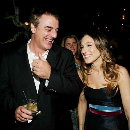 Sarah Jessica Parker and Chris Noth at an afterparty for a screening of "The Family Stone" on Nov. 7, 2005, in New York City.