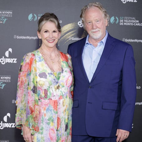 Melissa Gilbert and Timothy Busfield attend the "Nymphes D'Or - Golden Nymphs" Nominees Party during the 62nd Monte Carlo TV Festival on June 19, 2023, in Monte-Carlo, Monaco.