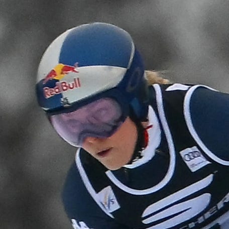 US' Lindsey Vonn competes during the women's super-G event at FIS Alpine Skiing World Cup in Tarvisio, Italy on Jan. 18, 2026.