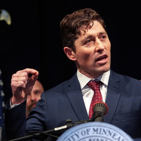 Minneapolis Mayor Jacob Frey speaks at a press conference, after an U.S. Immigration and Customs Enforcement agent fatally shot Renee Nicole Good, in Minneapolis, Minnesota, on January 12, 2026.