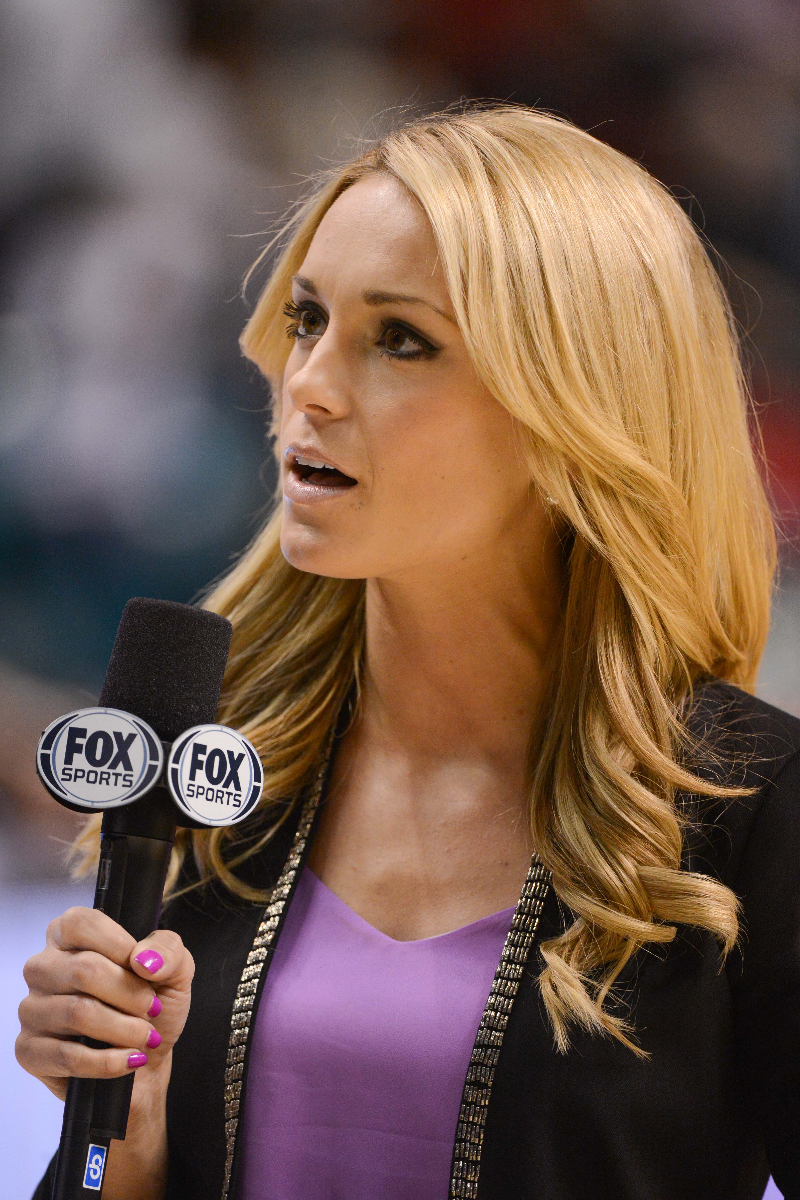 FOX Sports 1 sideline reporter Molly McGrath during the second half between the Stanford Cardinal and the Arizona State Sun Devils.