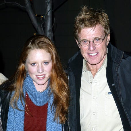 Robert Redford and daughter Amy Redford at the premiere of "Cry Funny Happy" at the Sundance Film Festival on Jan. 18, 2003, in Park City, Utah.