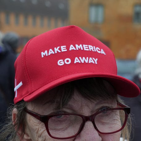 A protester takes part in a demonstration to show support for Greenland in Copenhagen, Denmark on Jan. 17, 2026.