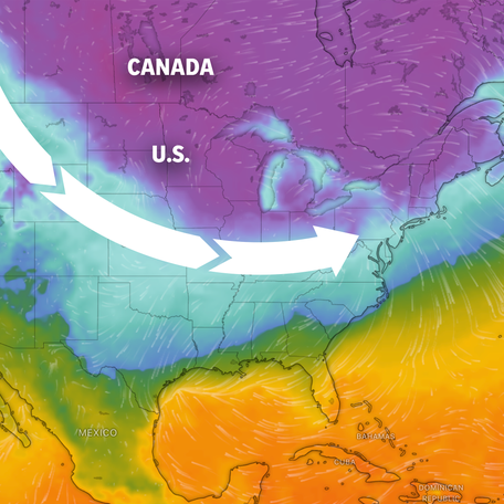 Texas and the South and East will see extremely cold weather and a powerful winter storm with the possibility of snow and ice due to a major polar vortex disturbance.