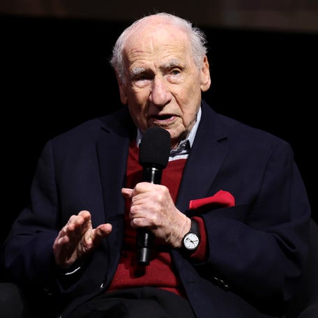 Mel Brooks speaks onstage during the LA premiere of "Mel Brooks: The 99 Year Old Man!" at the Academy Museum of Motion Pictures on January 20.