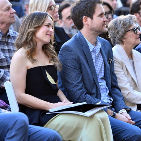From left, Rachel McAdams and Jamie Linden attend Rachel McAdams' Hollywood Walk of Fame Star Ceremony in Hollywood on Jan. 20, 2026.