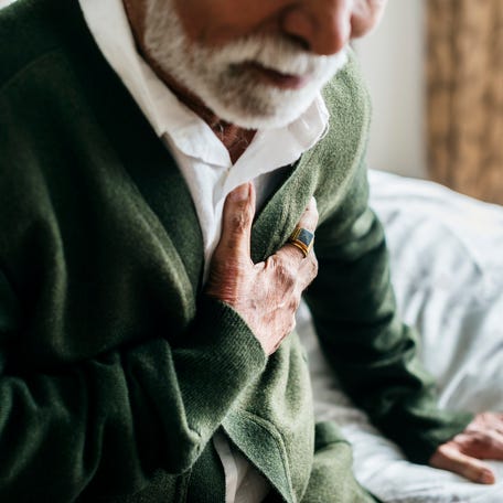 An elderly man with heart problems