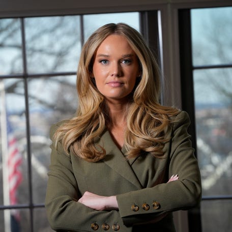 Jan 22, 2026; Washington, DC, USA; Tricia McLaughlin, Assistant Secretary for Public Affairs for the Department of Homeland Security, in Washington, DC, on Jan. 22, 2026. Mandatory Credit: Jack Gruber-USA TODAY