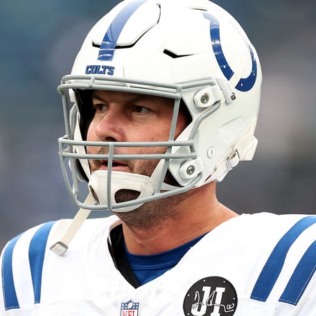 SEATTLE, WASHINGTON - DECEMBER 14: Philip Rivers #17 of the Indianapolis Colts warms up before the game against the Seattle Seahawks at Lumen Field on December 14, 2025 in Seattle, Washington. (Photo by Steph Chambers/Getty Images)