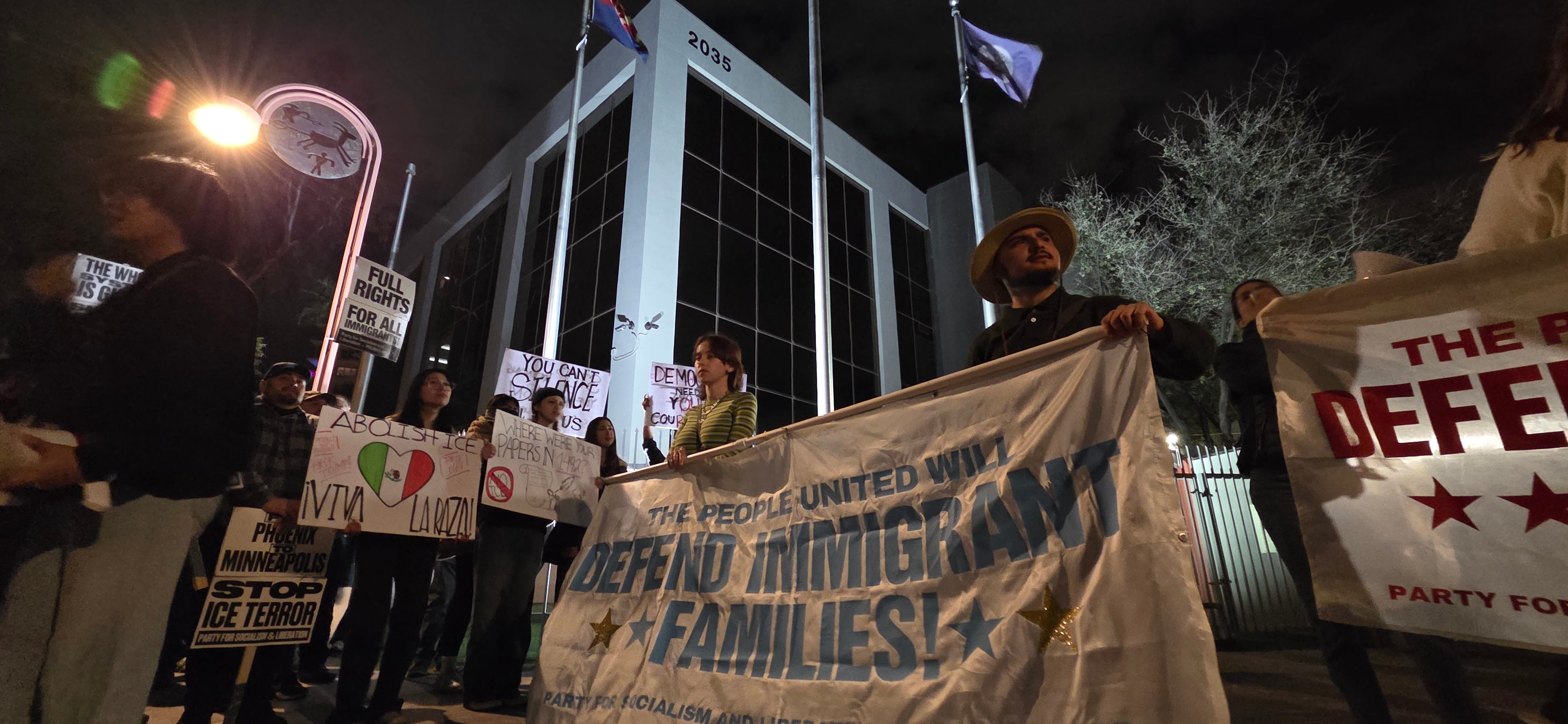 More than 250 protesters marched through central Phoenix demanding ICE leave Phoenix and justice for a nurse killed by Border Patrol in Minneapolis.