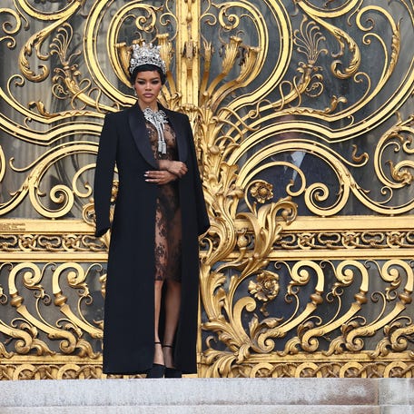 Teyana Taylor leaves after the Schiaparelli Haute Couture Spring/Summer 2026 collection show in Paris, France, January 26, 2026. REUTERS/Abdul Saboor