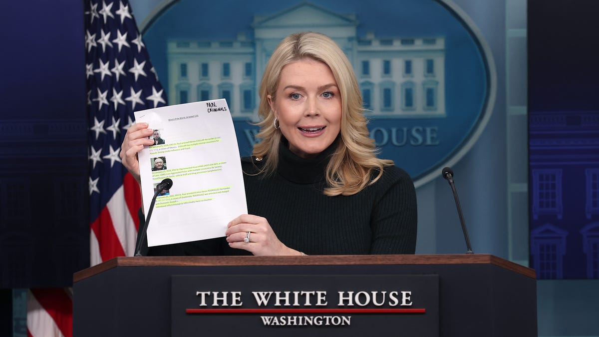 White House Press Secretary Karoline Leavitt briefs reporters on Jan. 26, 2026, in Washington, DC.