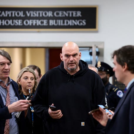 Sen. John Fetterman, D-Pennsylvania, speaks to reporters on Capitol Hill in Washington, DC, on Jan. 7, 2026.