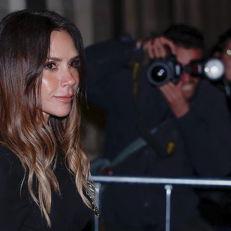 Victoria Beckham leaves after being awarded Knight of the Order of Arts and Letters during a ceremony at the Ministry of Culture in Paris on Jan. 26, 2026.