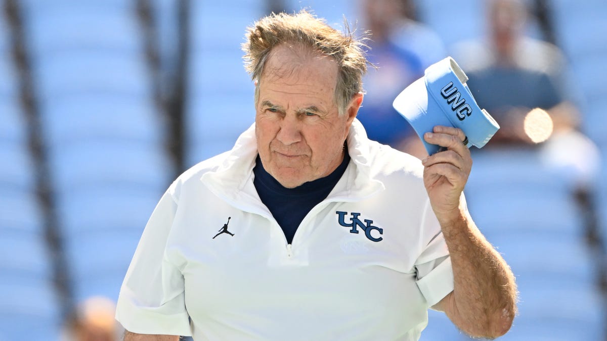 Sep 13, 2025; Chapel Hill, North Carolina, USA; North Carolina Tar Heels head coach Bill Belichick before the game at Kenan Stadium. Mandatory Credit: Bob Donnan-Imagn Images