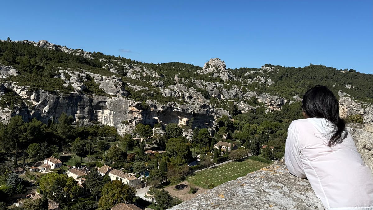 Visitors can see homes built into the rocks surrounding the medieval French village of Les Baux-de-Provence.