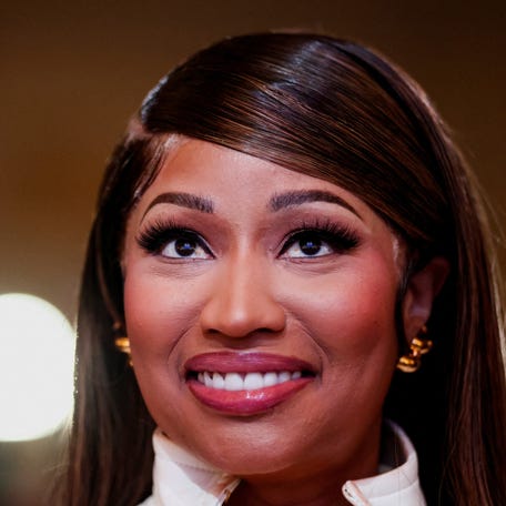 Musician Nicki Minaj reacts during the U.S. Treasury Department's Trump Accounts Summit, in Washington, D.C., U.S. January 28, 2026.