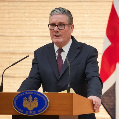 British Prime Minister Keir Starmer takes part in a joint press conference with Prime Minister of Japan Sanae Takaichi, after their bilateral meeting at the Prime Minister's Office in Tokyo, Japan January 31, 2026.