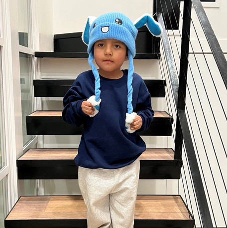 Liam Ramos, detained with his father by immigration officers during a raid in Minnesota and then taken to a detention center in Texas, is back home after a judge ordered their release. This photo was obtained from social media Feb. 1, 2026.