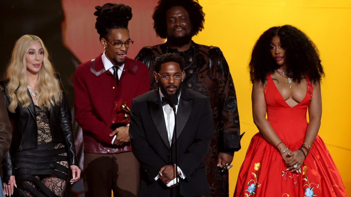 Kendrick Lamar accepts the Record of the Year award for "luther" onstage during the 68th GRAMMY Awards.