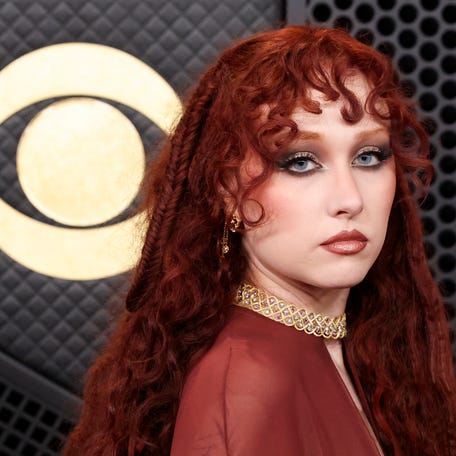 Chappell Roan poses at the red carpet during the 68th Annual Grammy Awards in Los Angeles on Feb. 1, 2026.