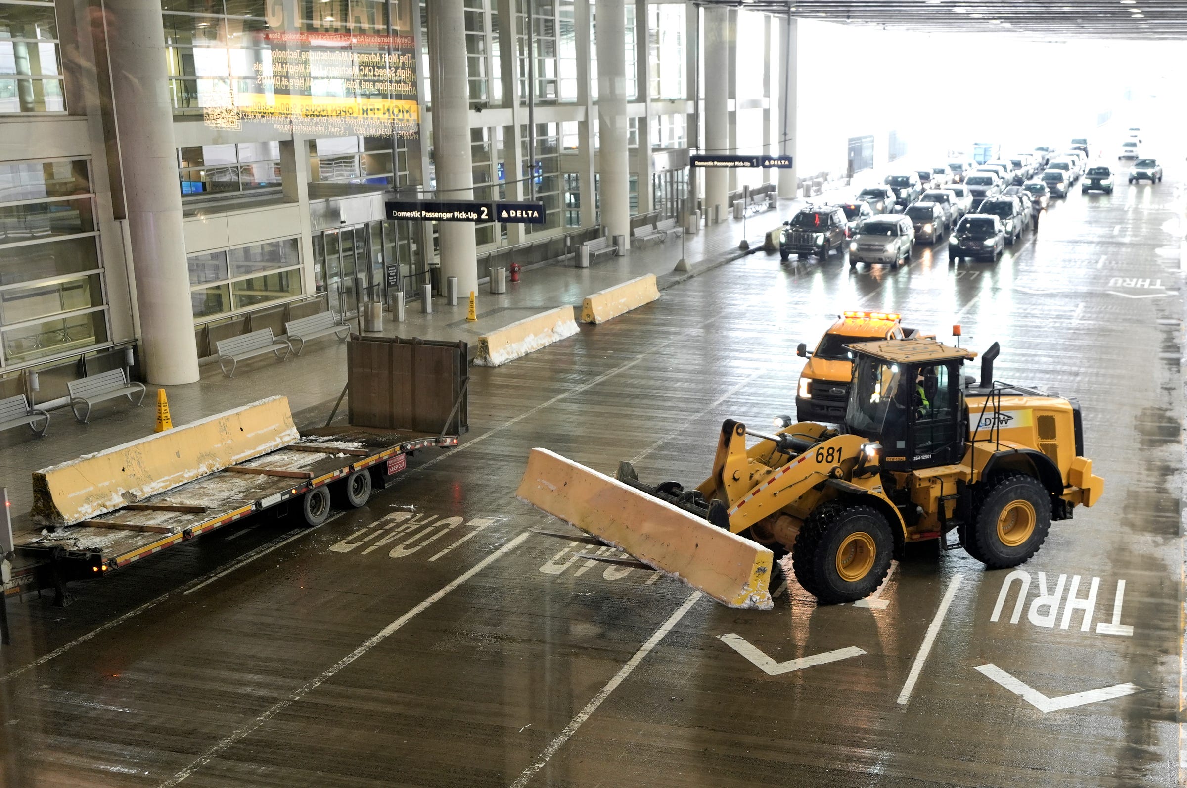 Detroit Metro Airport is considering large concrete plants to stop any future vehicles from driving through the McNamara Terminal entrance.
